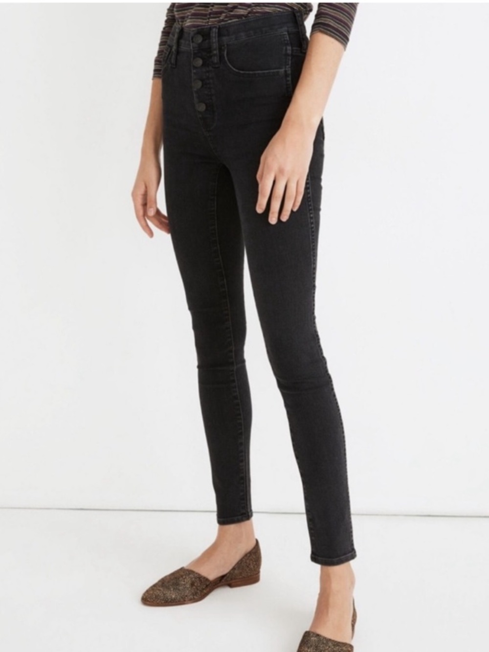 NWT Madewell 10” High-Rise Skinny Jeans Robert Wash Button Front Size 29